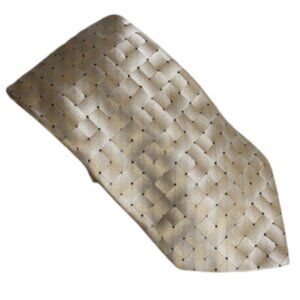 MINOTTI 100% Silk Men's Tie - Ivory, Gold & Brown Pin Dot ⚡️BUY 3 for $55⚡️